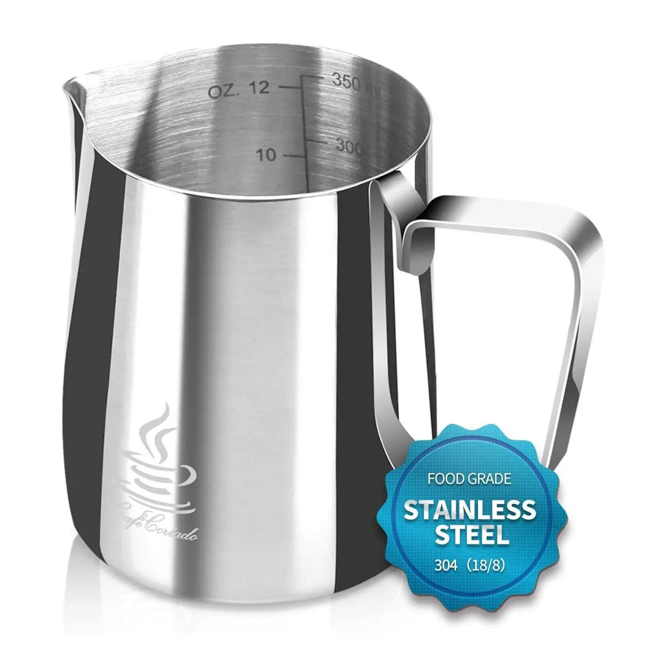 Milk Frothing Pitcher, 12oz Stainless Steel Milk Frother Cup Steaming  Pitcher, Coffee Bar Cappuccino Espresso Machine Accessories Barista Tools,  Metal