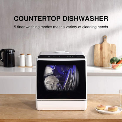 Portable Countertop Dishwashers, NOVETE Compact Dishwashers with 5