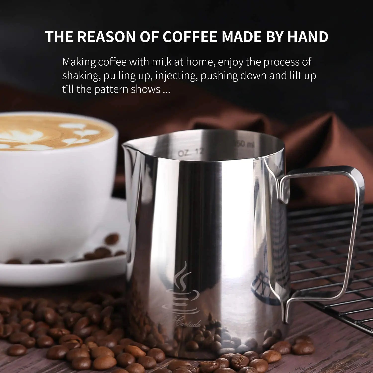 Milk Frothing Pitcher 32oz,Espresso Steaming Pitcher 32oz,Espresso Machine  Accessories,Milk Frother Cup 32oz,Milk Coffee Cappuccino Latte  Art,Stainless Steel Jug